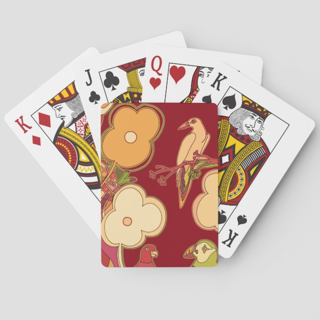 Weibliche Vögel Spielkarten (Rückseite)