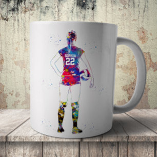 weibliche Volleyballspielerin Kaffeetasse