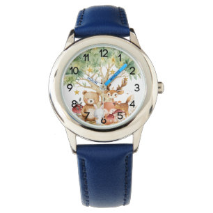 Weibliche Waldtiere Kinder Armbanduhr