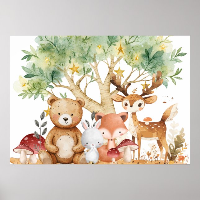 Weibliche Waldtiere Poster (Vorne)