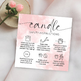 Weibliche Watercolor Candle Care Instruktionen Quadratische Visitenkarte