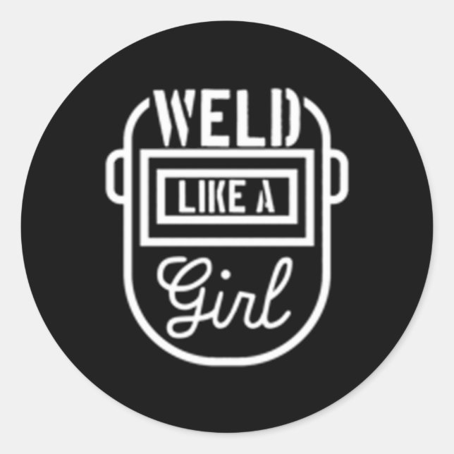 Weibliche Welder Weld wie eine Runder Aufkleber (Vorderseite)