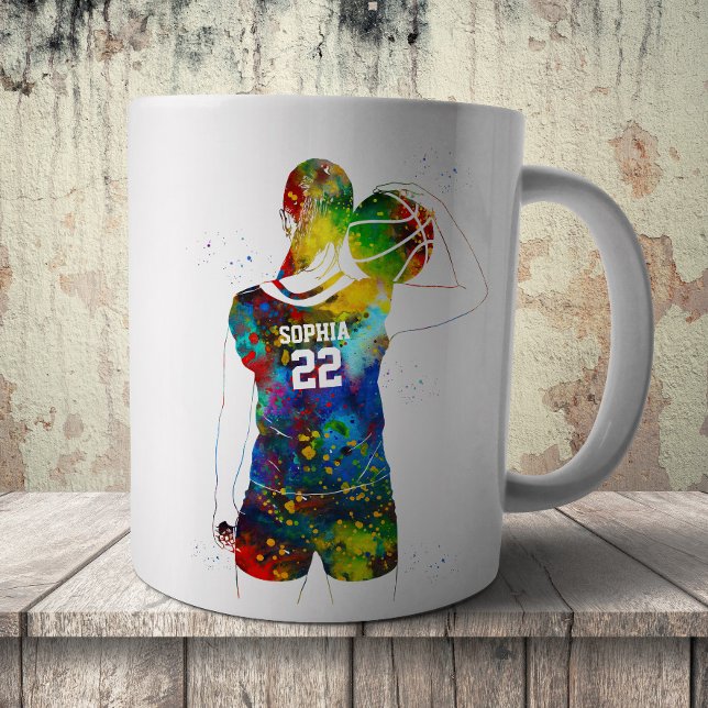 weiblicher Basketballspieler Kaffeetasse (Von Creator hochgeladen)
