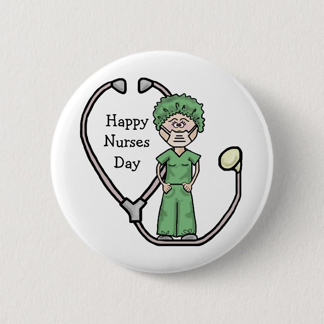 Weiblicher chirurgischer Krankenschwester-Knopf Button (Vorderseite)