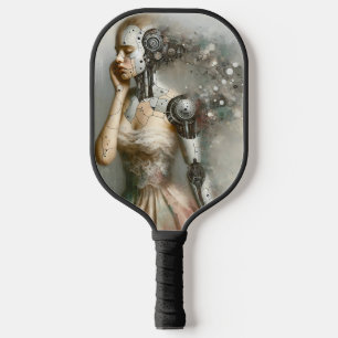 Weiblicher Cyborg-Frauen-Kunst-AI-Personalisiert Pickleball Schläger