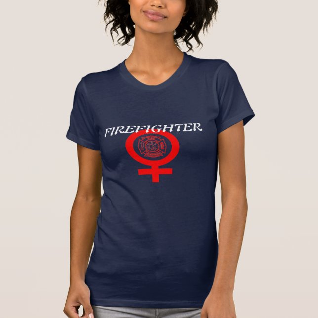 Weiblicher Feuerwehrmann-T - Shirt (Vorderseite)