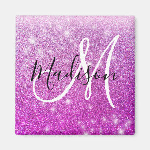 Weiblicher & Glamouröser Lila Glitter Funkeln Mono Magnet