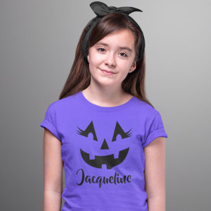 Weiblicher Jack O Lantern Name Lila Mädchen Hallow T-Shirt