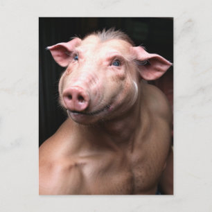 Weiblicher Mensch-SchweinHybrid Postkarte