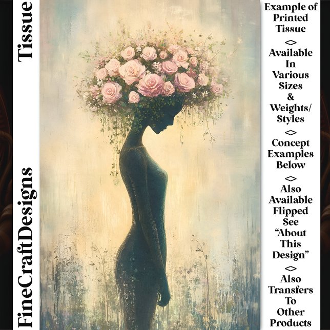 Weiblicher Naturgeist, Rose CZ3R Decoupage Seidenpapier (Von Creator hochgeladen)