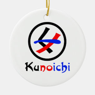 Weiblicher Ninja Kunoichi くノ一 Keramik Ornament