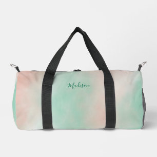 Weiblicher Pastell-Pink-Grün-Verlaufs-Schriftname Duffle Bag