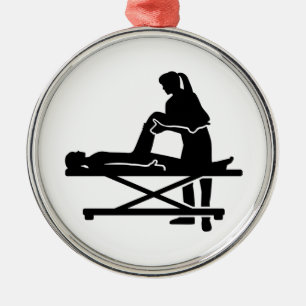 Weiblicher Physiotherapeut Silbernes Ornament