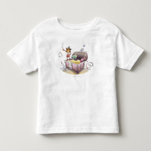 Weiblicher Pirat stehend auf einem Schatzkasten Kleinkind T-shirt