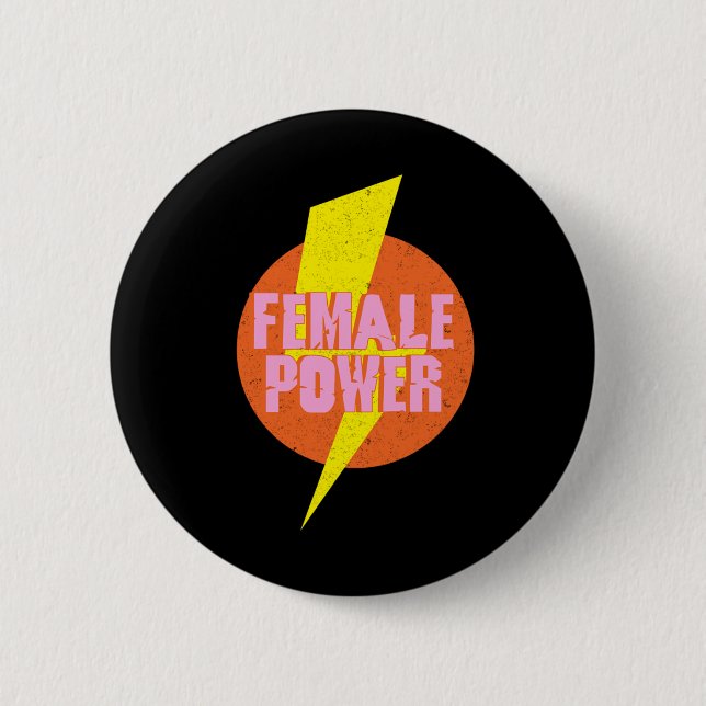 Weiblicher Power Weibliche Feministin Frauenrechts Button (Vorderseite)