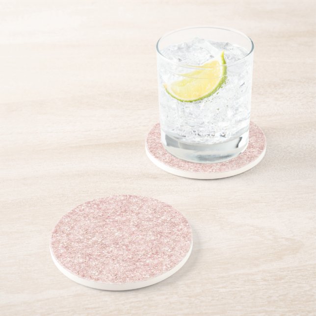 Weiblicher Rosa Glitter-Geburtstag Getränkeuntersetzer (Seite)