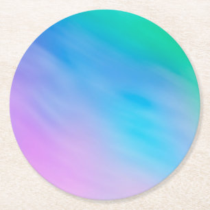 Weiblicher sanfter Regenbogenfarbener Himmel Runder Pappuntersetzer