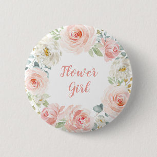 Weibliches Blumen-Mädchen erröten der rosa Blume Button