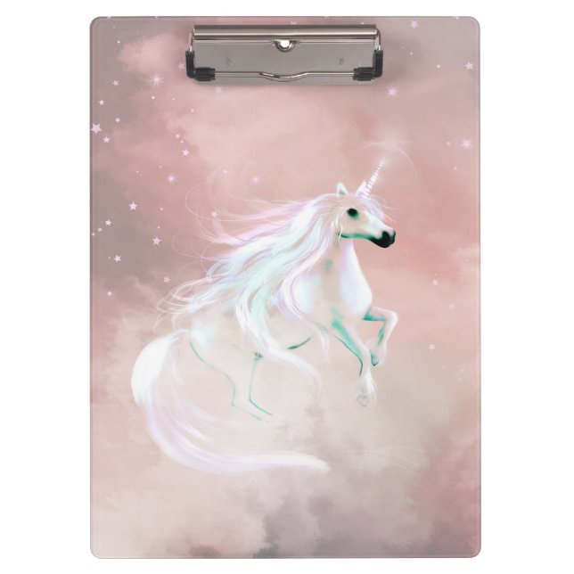 Weibliches Einhorn Klemmbrett (Vorderseite)