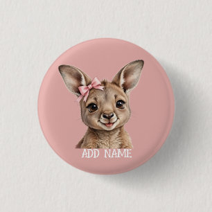 weibliches Känguru: Baby-Tier Pastell-Schleife & B Button