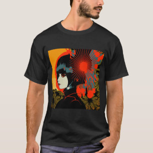 Weibliches Kimono Retro Geisha Vintage Japanischer T-Shirt