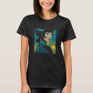 Weibliches Kimono Retro Geisha Vintage Japanischer T-Shirt