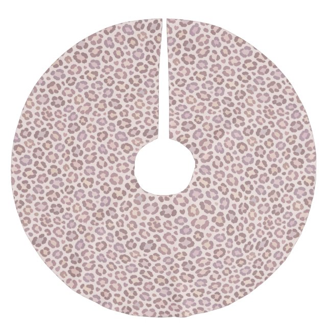 Weibliches Leopardenmuster Polyester Weihnachtsbaumdecke (Vorderseite)