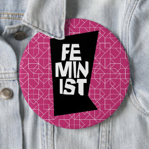 Weibliches Mädchen der feministischen Frauen ich Button