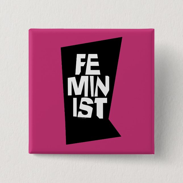 Weibliches Mädchen der feministischen Frauen ich Button (Vorderseite)