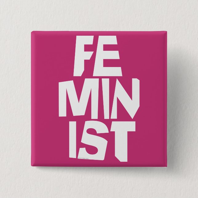 Weibliches Mädchen der feministischen Frauen ich Button (Vorderseite)