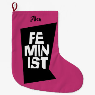 Weibliches Mädchen der feministischen Frauen ich Großer Weihnachtsstrumpf