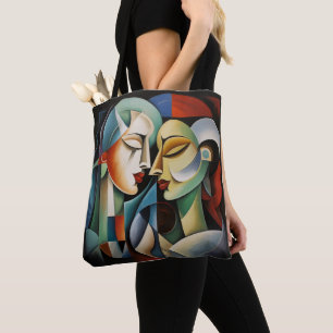 Weibliches Paar Kubismus Tasche