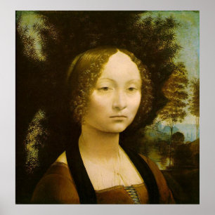 Weibliches Porträt durch Leonardo da Vinci Poster