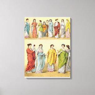 Weibliches römisches Kleid Leinwanddruck