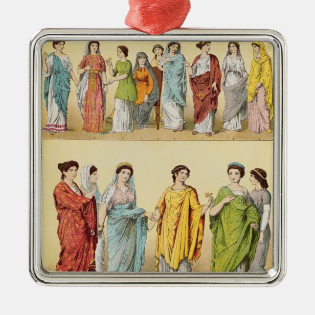 Weibliches römisches Kleid Silbernes Ornament (Vorne)