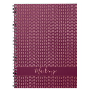 Weibliches Rosa Roségold Folie Tribal Burgund Boho Notizblock