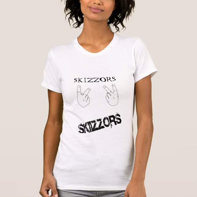 Weibliches Skizzors 2 T-Shirt (Vorderseite)