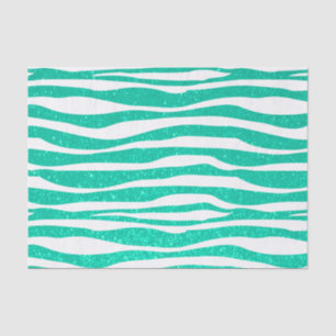 Weich Aquamariner Blauer Glitzer Zebra Tierdrucke Seidenpapier
