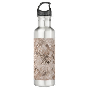 Weich Beige Brown Mermaid Scales Glam 1 Edelstahlflasche