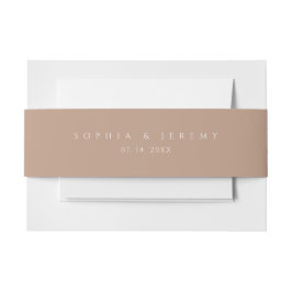 Weich beige Naturpastel-Hochzeitmonographie Einladungsbanderole