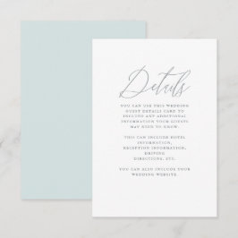 Weich Blau mit kalligrafischer Hochzeit Begleitkarte