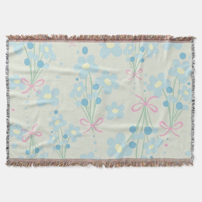 Weich Blau & Rosa Harmonie Decke (Vorderseite)