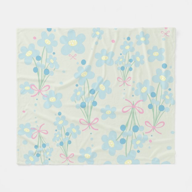 Weich Blau & Rosa Harmonie Fleecedecke (Vorderseite (Horizontal))