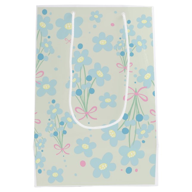 Weich Blau & Rosa Harmonie Mittlere Geschenktüte (Rückseite)