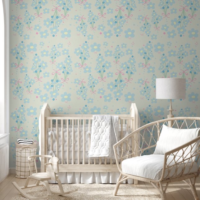 Weich Blau & Rosa Harmonie Tapete (Kinder)