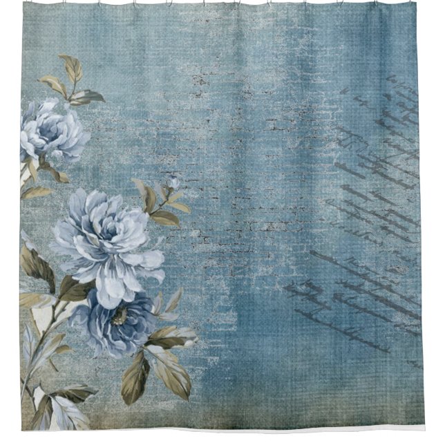 Weich Blau und Rose Kissen Duschvorhang (Vorderseite)