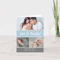 Weich blaue Liebe & dank Foto Collage Baby Dusche