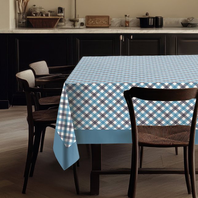 Weich blaue und Karierte Tablette Navy für Veranst Tischdecke (Soft Blue and Navy Plaid Tablecloth for Events)