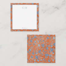Weich blaue und orangefarbene Abstrakte florale Fl