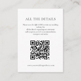 Weich blaue und rosa Blume QR-Code Hochzeitdetails Begleitkarte